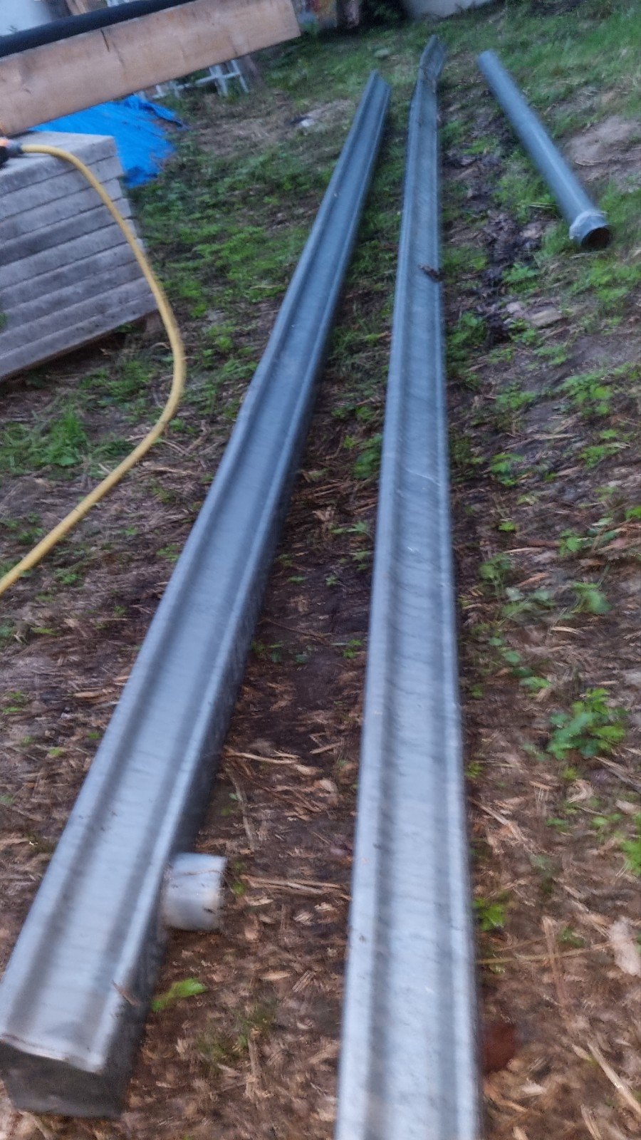 Authentieke zinken dakgoot met regenpijp, Doe-het-zelf en Verbouw, Buizen en Afvoer, Ophalen, Gebruikt, 2 tot 4 meter, 60 tot 80 mm