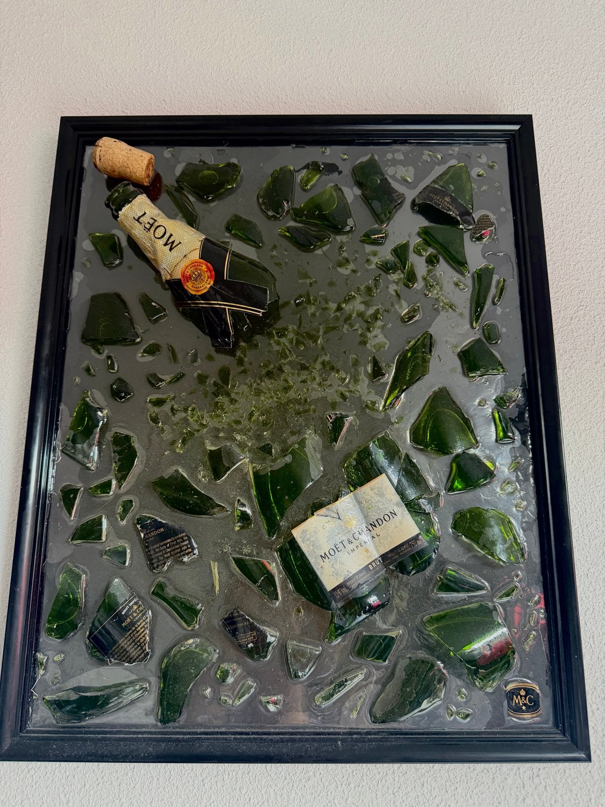 Luxe Moët & Chandon schilderij, Handgemaakt, Wanddecoratie, Europa, Modern