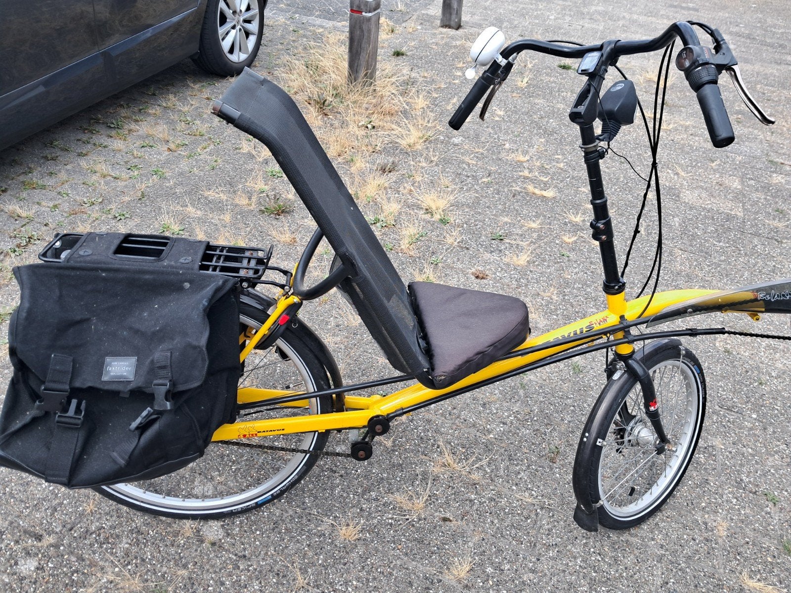Batavus ligfiets., Gebruikt, Bovenstuur, Trommelrem, Ophalen