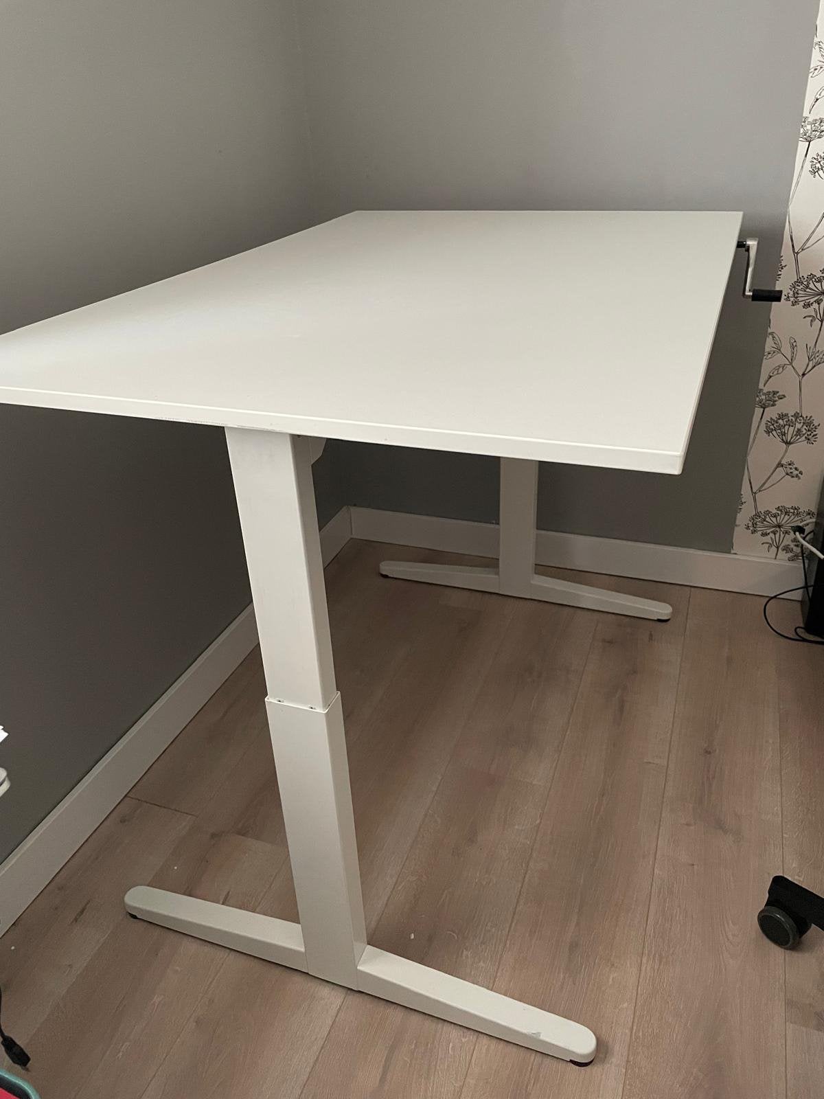 Verstelbaar bureau 120x80 cm - Wit, Ophalen, Overige typen, 120 cm, Metaal