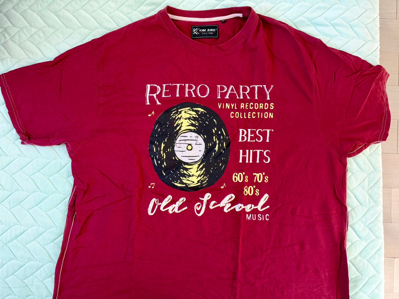 KAM Jeans t-shirt retro party vinyl print rood 4XL nieuw, Ophalen of Verzenden, Nieuw, Overige maten, Rood
