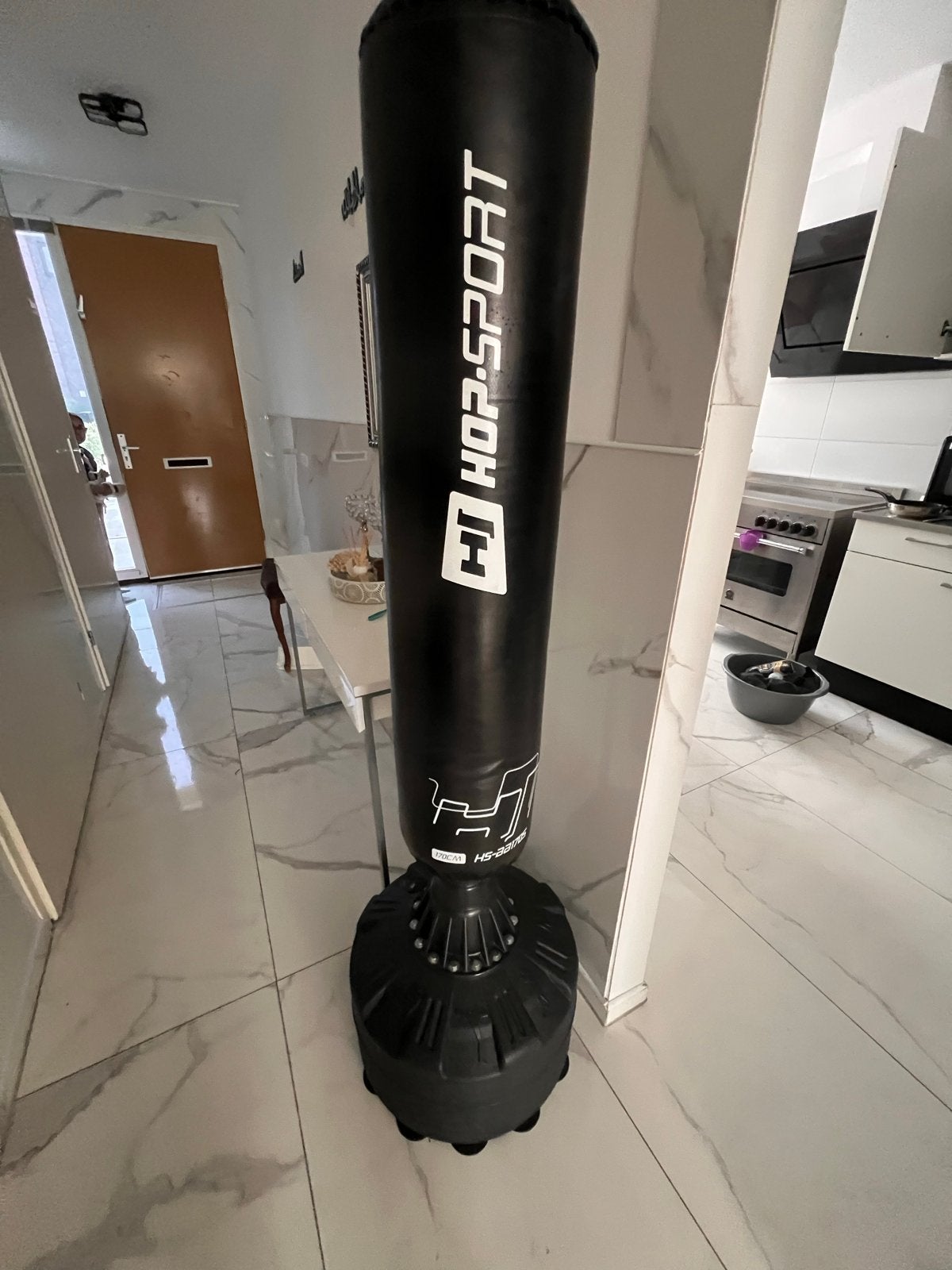 Hop-Sport Vrijstaande Bokszak 170cm Zwart, Ophalen, Zo goed als nieuw, Bokszak