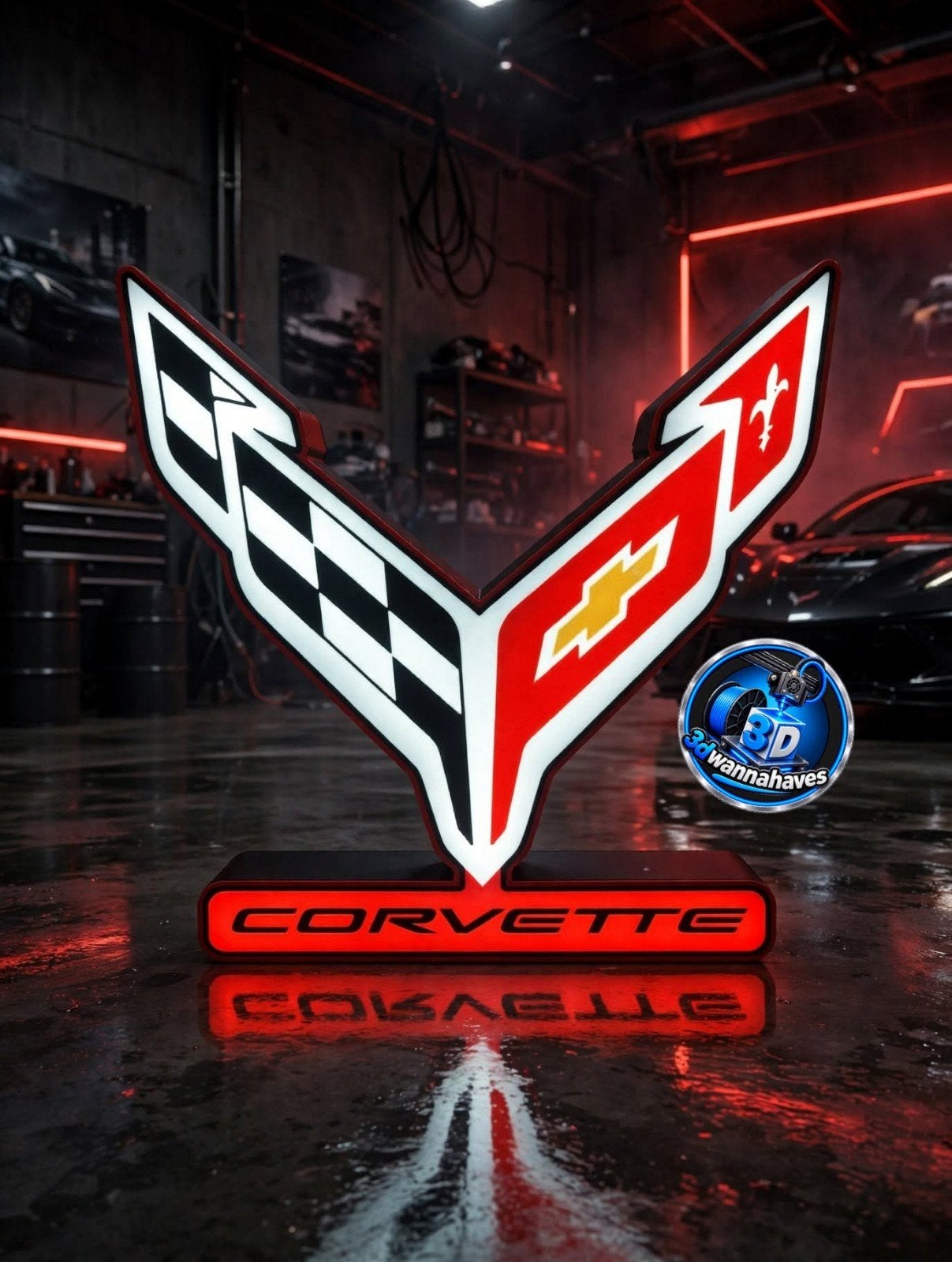 Corvette LED Lichtbak - Retro Decoratie Mancave/Garage, Ophalen of Verzenden, Nieuw, Lichtbak of (neon) lamp