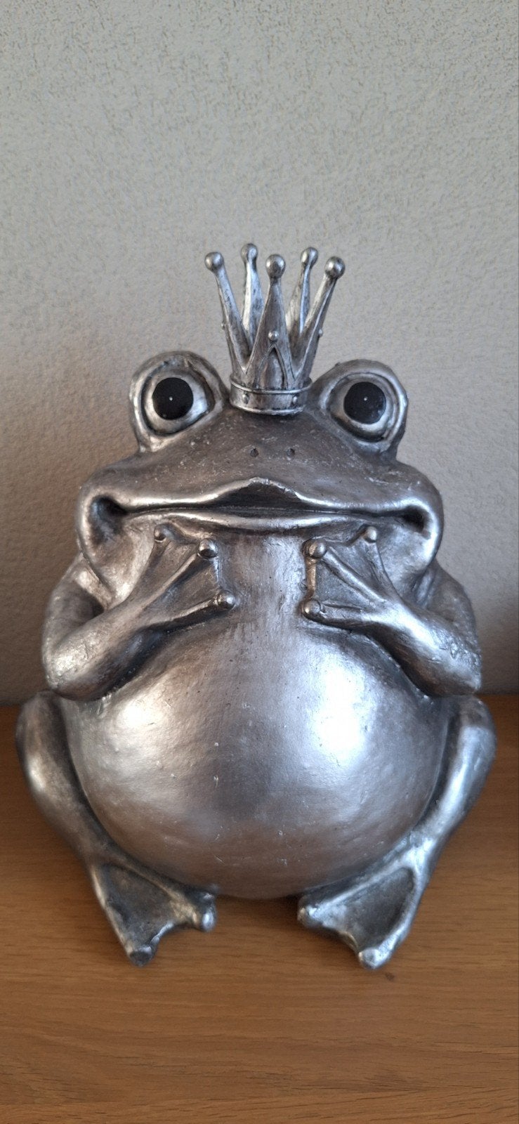 Beeld kikker, geschikt voor binnen en buiten, Ophalen of Verzenden, Zo goed als nieuw, Grijs, Kunststof