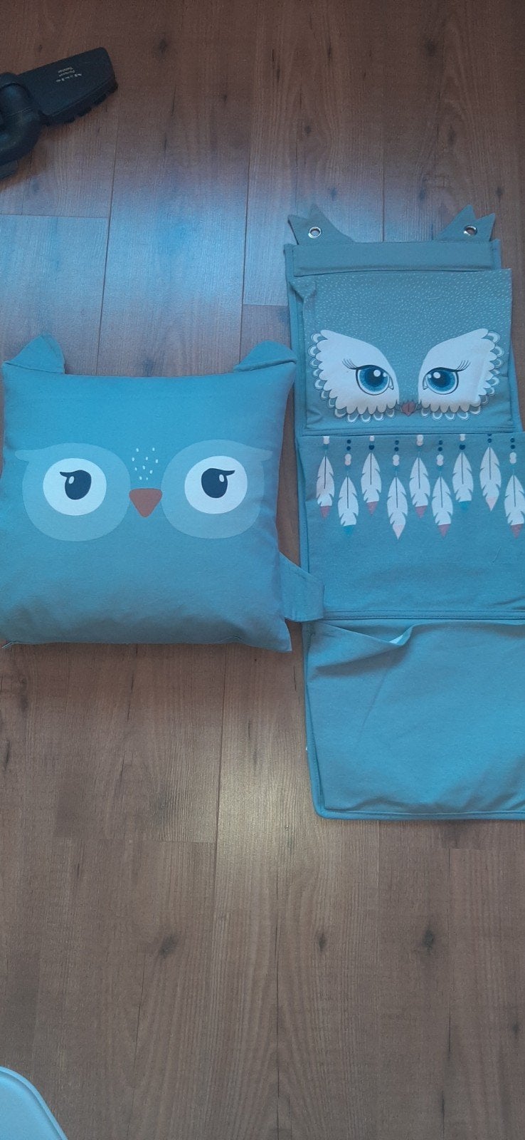 Kinderkamer setje nieuw uil kussen opbergzak h&m, Ophalen of Verzenden, Nieuw, Kleed of Kussen