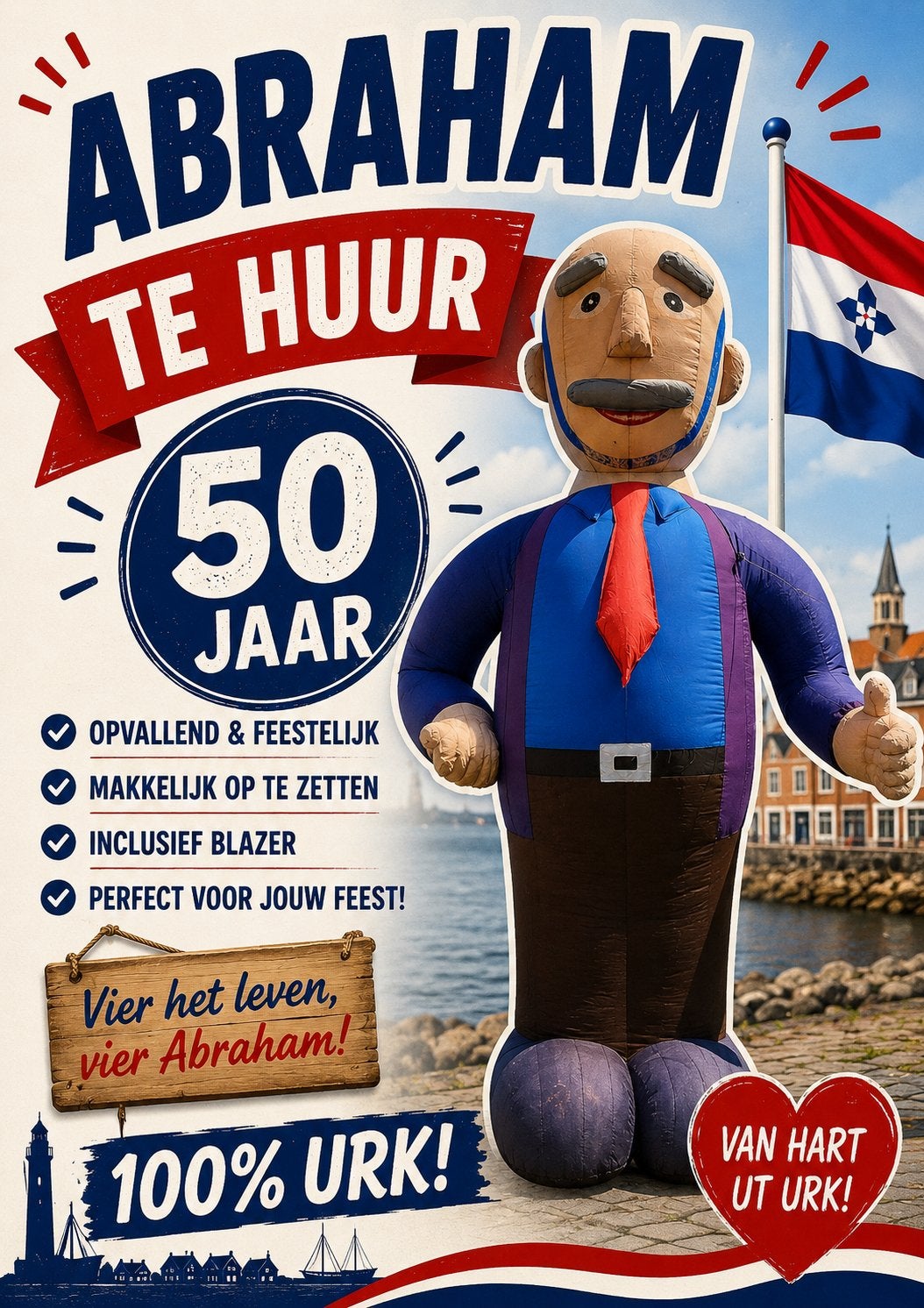 (3 dagen = 30,00) Te huur / verhuur ABRAM ABRAHAM Urk, Ophalen, Zo goed als nieuw, Abraham of Sarah