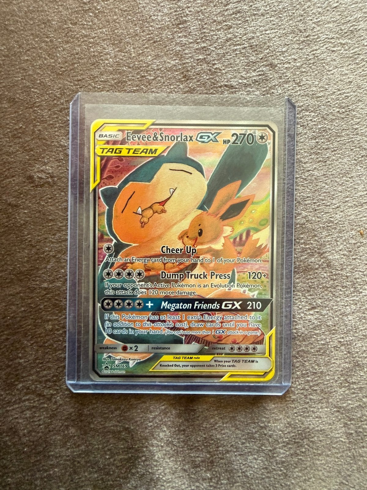 Pokemon kaart Eevee & Snorlax, Ophalen of Verzenden, Zo goed als nieuw