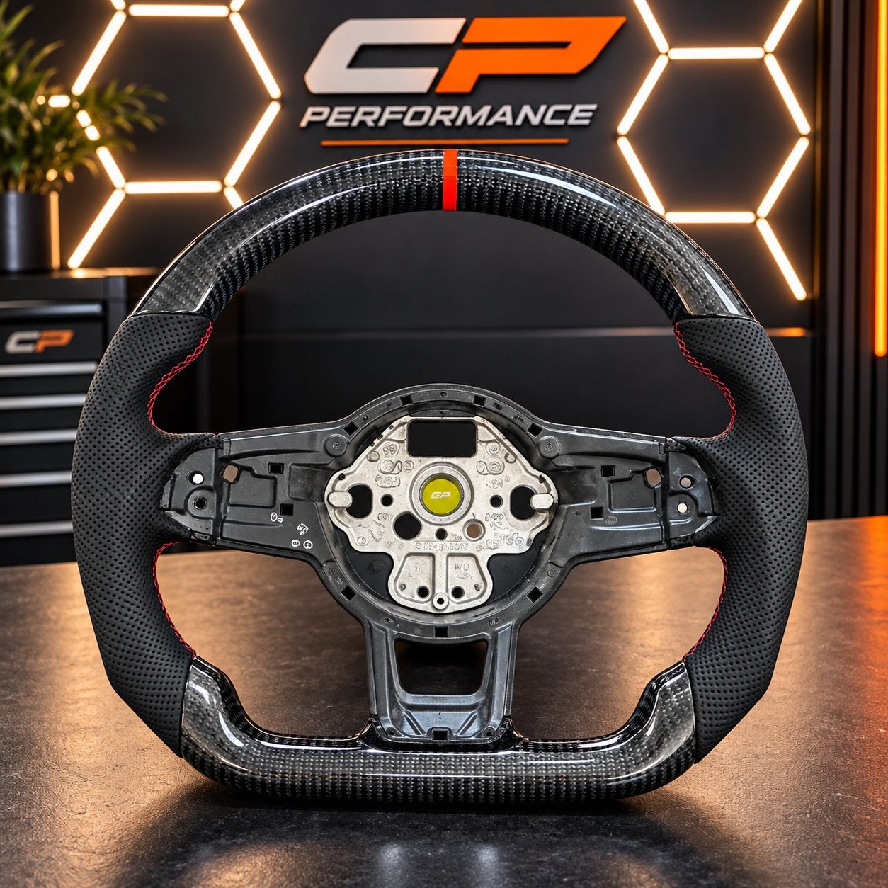 Vw Carbon stuur Golf polo gti 12 uur striping, Ophalen of Verzenden