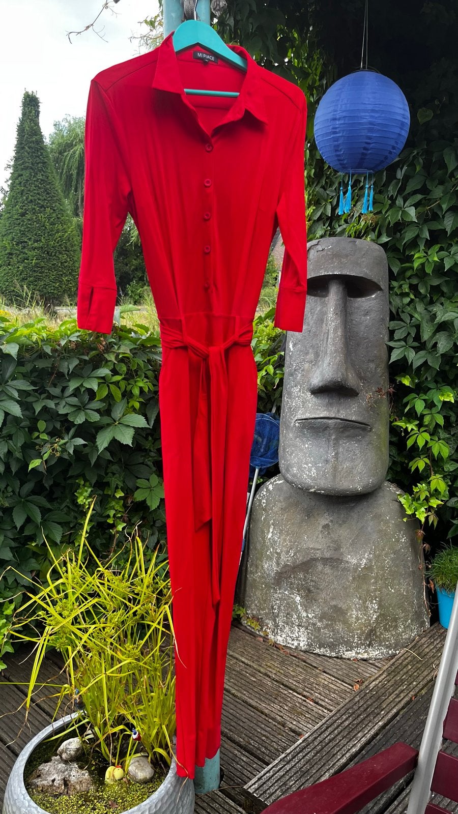 Mi Piace rode jumpsuit, maat XL, Kleding | Dames, Jumpsuits, Ophalen of Verzenden, Zo goed als nieuw, Maat 42/44 (L), Rood
