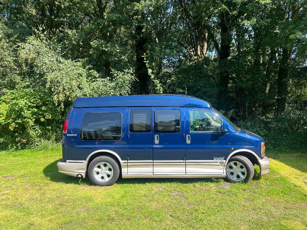 Chevrolet Chevy Van Express Van 7-persoons Camperkenteken, Automaat, Achterwielaandrijving, 8 cilinders, Blauw