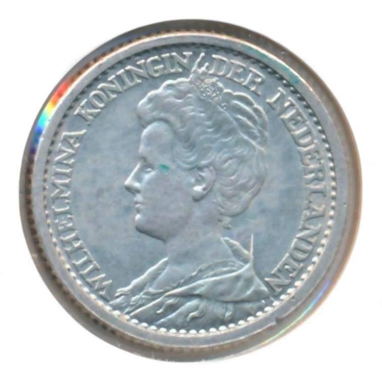 Nederland 25 Cent 1912 Wilhelmina hermelijnen mantel, Postzegels en Munten, Munten | Nederland, Zilver, 25 cent, Ophalen of Verzenden