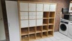 Kallax vakkenkast 5x5 met 4 x inzet met deur, Ophalen, Gebruikt