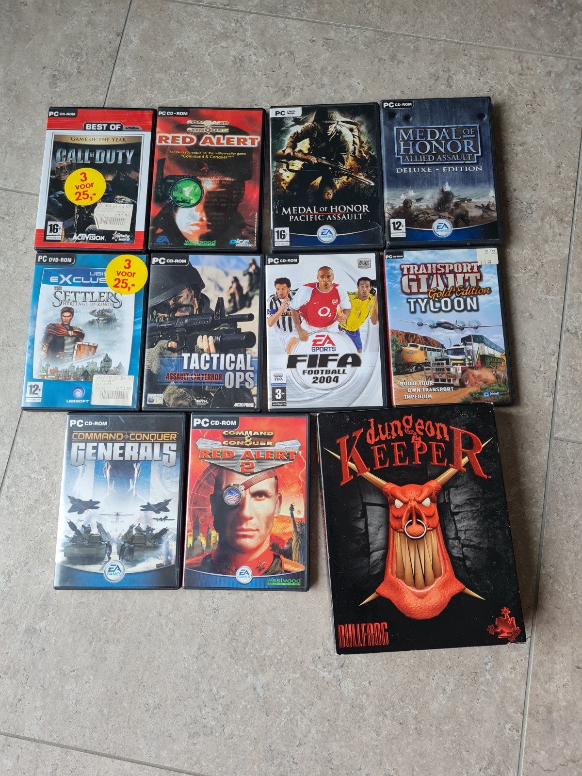 11 pc spellen, oa Call of Duty, Red Alert, 1 speler, Ophalen of Verzenden, Gebruikt, Avontuur en Actie