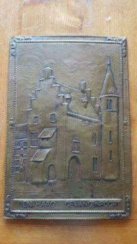 Koperen plaat latoen Den Haag Gevangenpoort, Antiek en Kunst, Ophalen, Koper