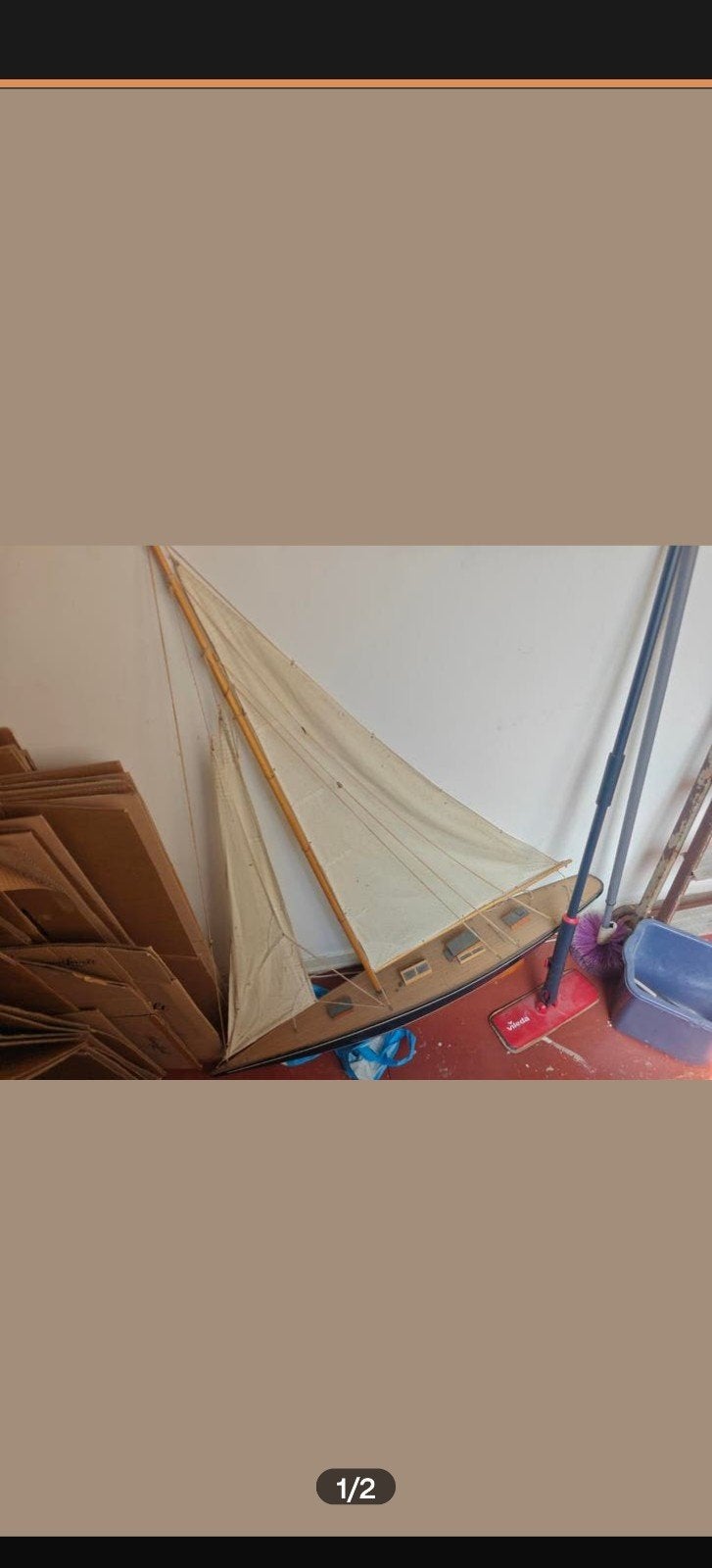Prachtige Houten Model Zeilboot - Decoratief Schip, Ophalen, Gebruikt