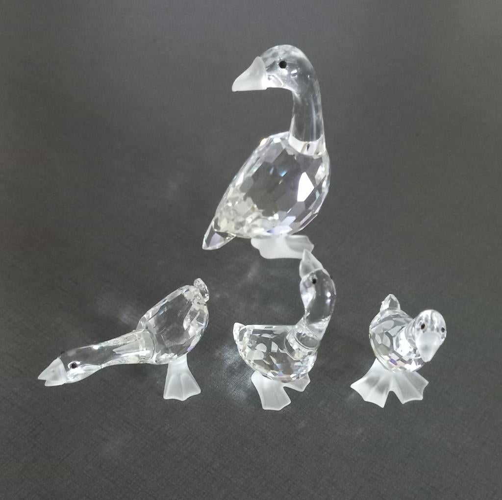Swarovski Kristal Ganzen Familie - Zeldzaam en Compleet, Verzamelen, Swarovski, Ophalen of Verzenden, Zo goed als nieuw, Figuurtje