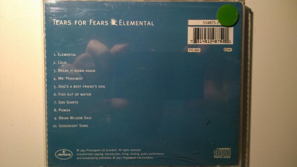 Tears For Fears - Elemental, Ophalen of Verzenden, Zo goed als nieuw
