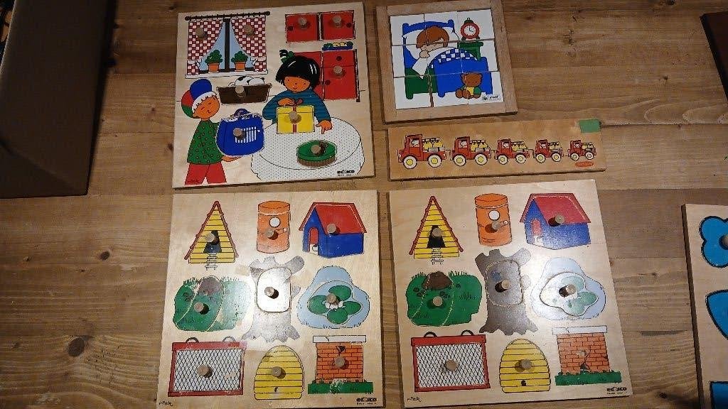 Houten puzzels basisschool rolf en educo, Ophalen, Gebruikt, Van hout, Minder dan 10 stukjes