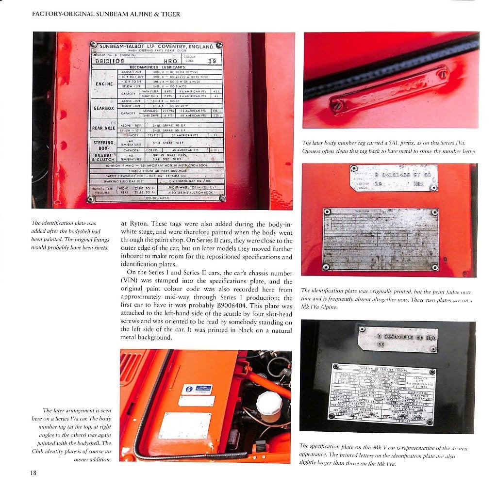 Factory-Original Sunbeam Alpine & Tiger, Verzenden, Nieuw, James Taylor, Overige merken