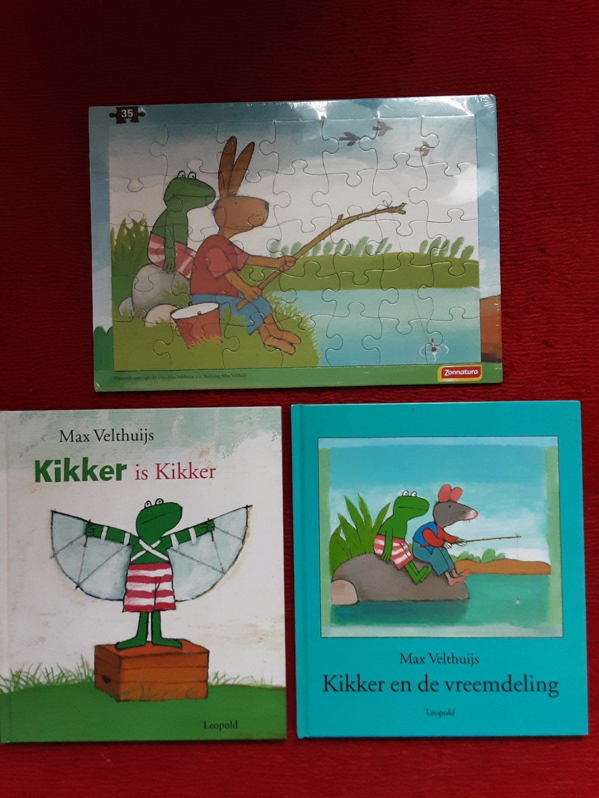 Kikker boeken en puzzel - Max Velthuijs, Boeken, Ophalen, Nieuw, Max Velthuijs, 3 tot 4 jaar