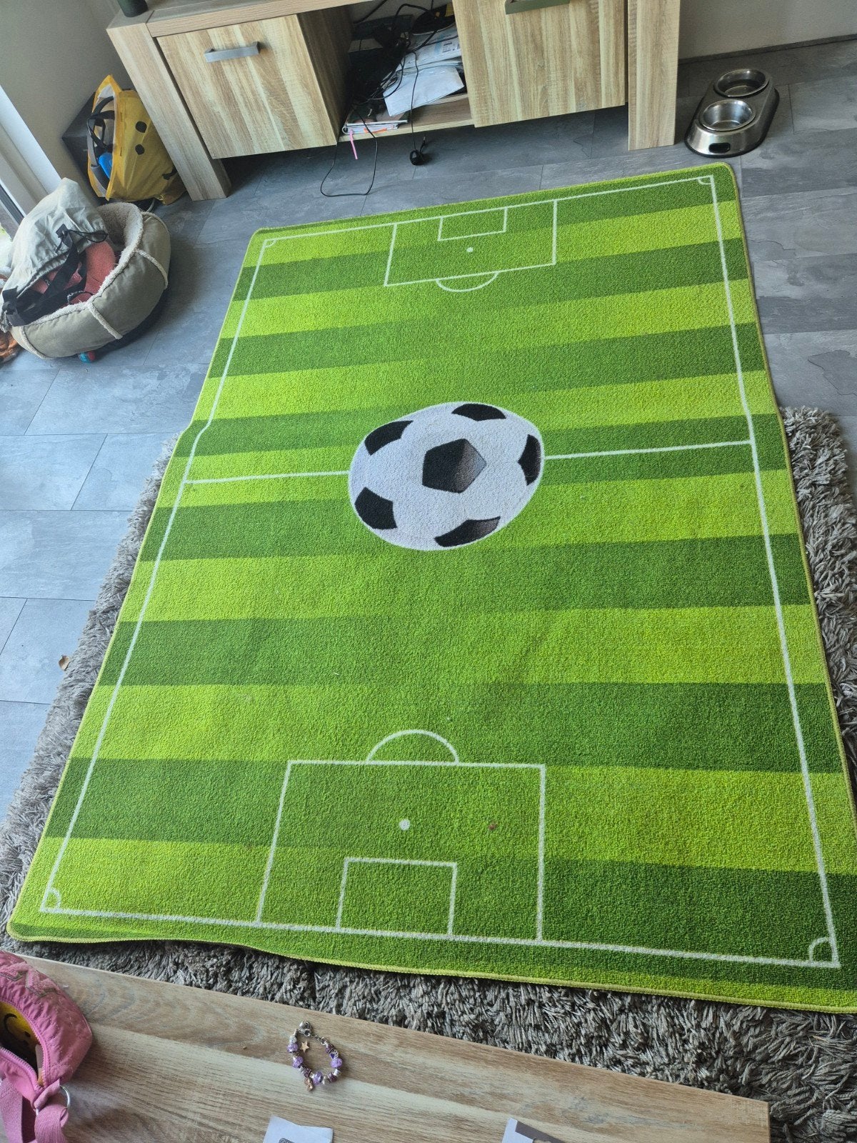 Voetbalveld Vloerkleed - Speelkleed voor Kinderkamer, Gebruikt, 150 tot 200 cm, 200 cm of meer, Ophalen of Verzenden