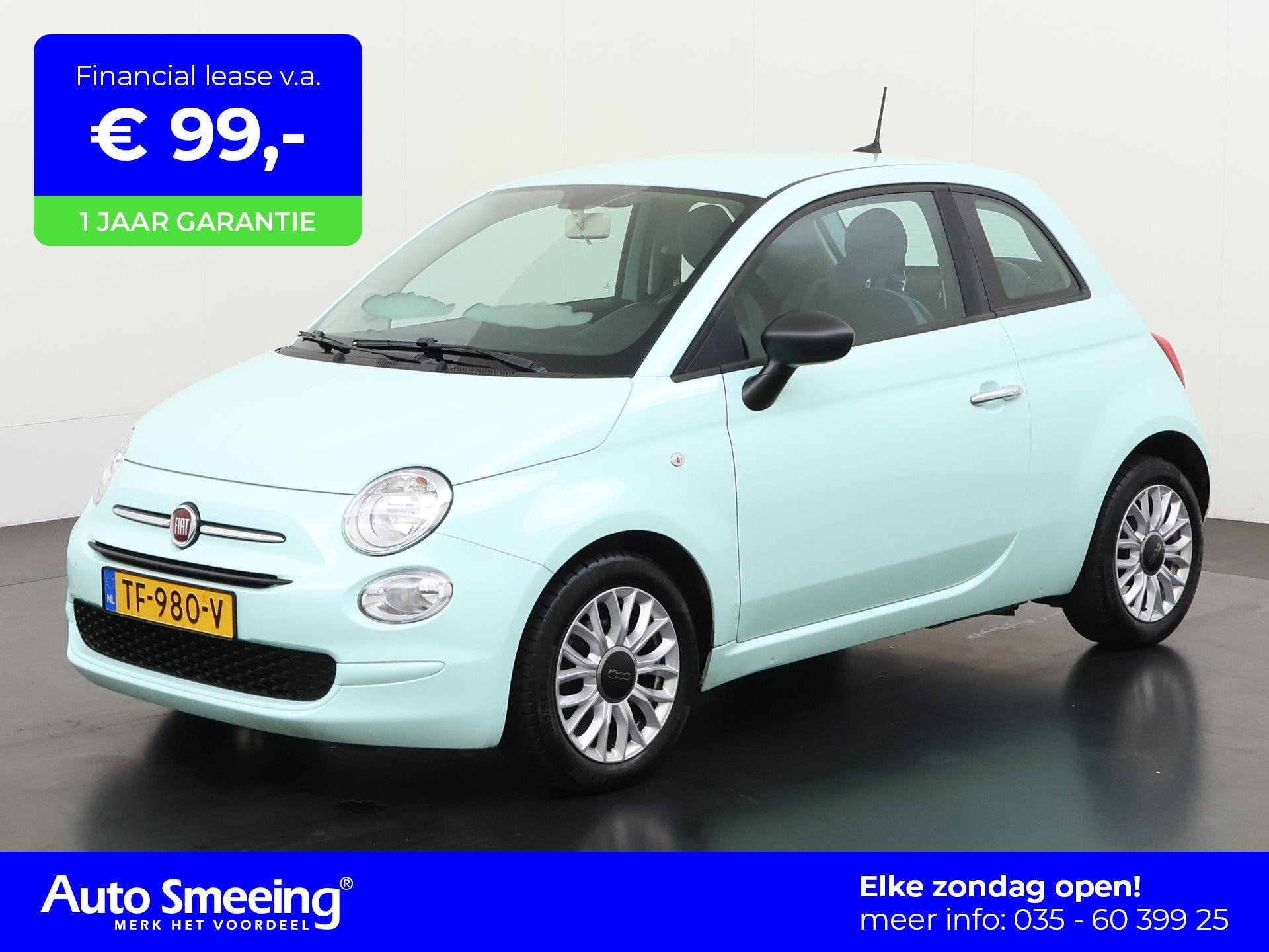 Fiat 500 0.9 TwinAir Turbo Popstar | Airco | Lichtmetalen Ve, Voorwielaandrijving, 12 maanden, Stof, Gebruikt