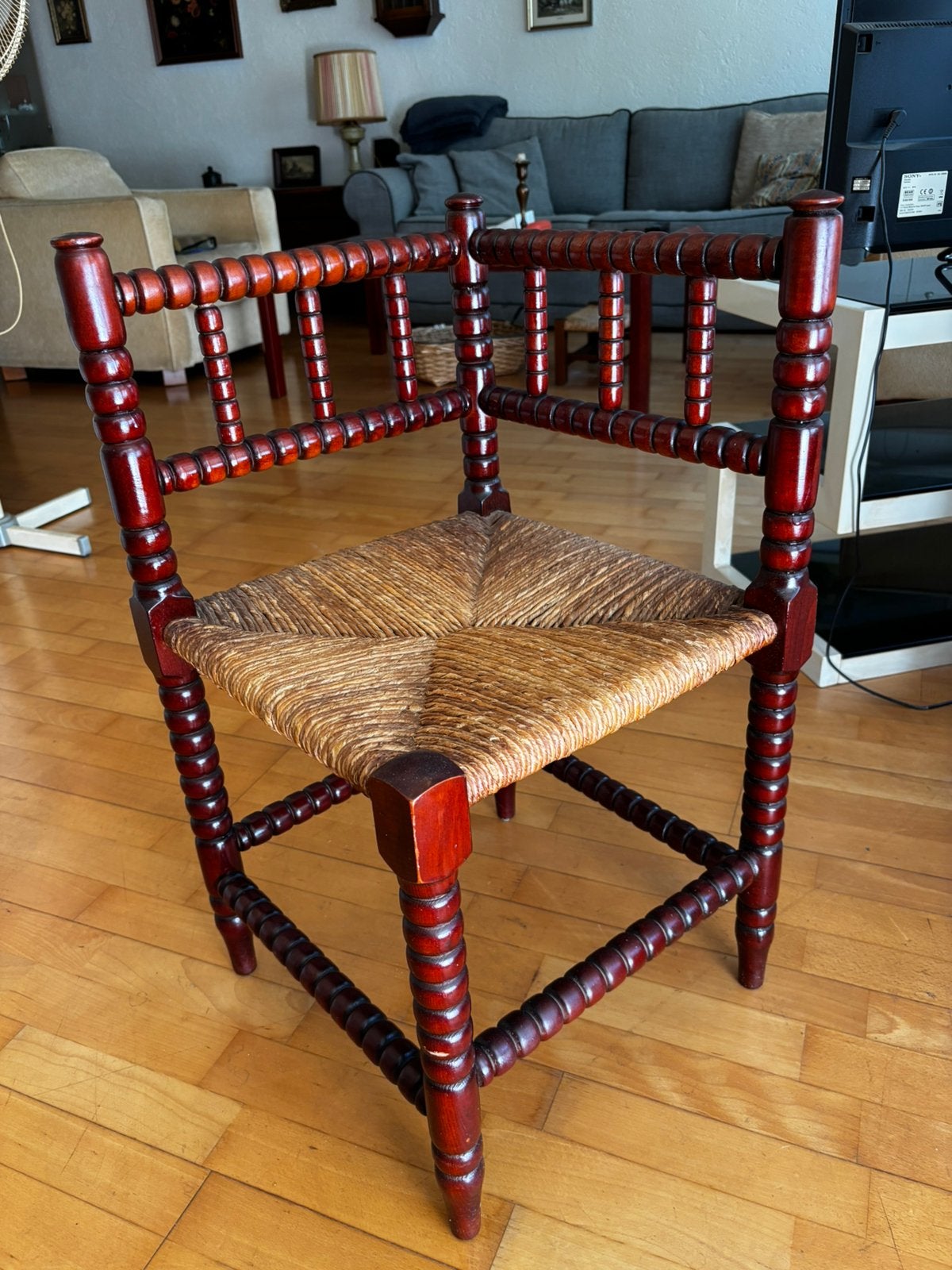 Antieke Bobbin hoekstoel, Ophalen