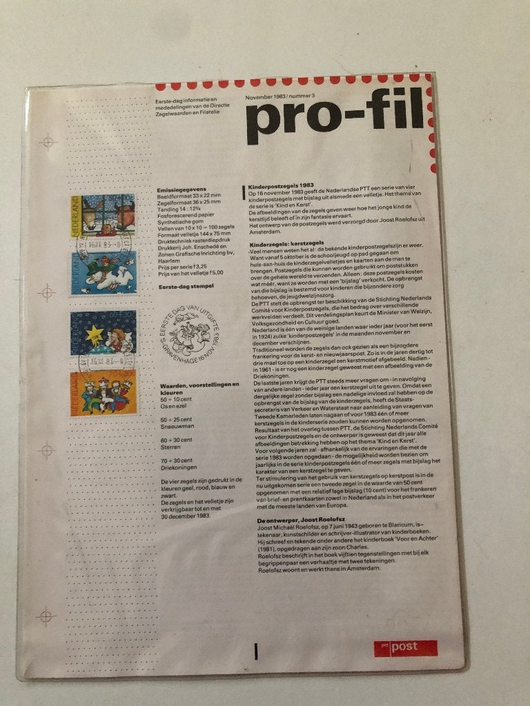 meer dan 25 bladen pro-fil postzegels uit de jaren 1988-1992, Verzenden, Nederland