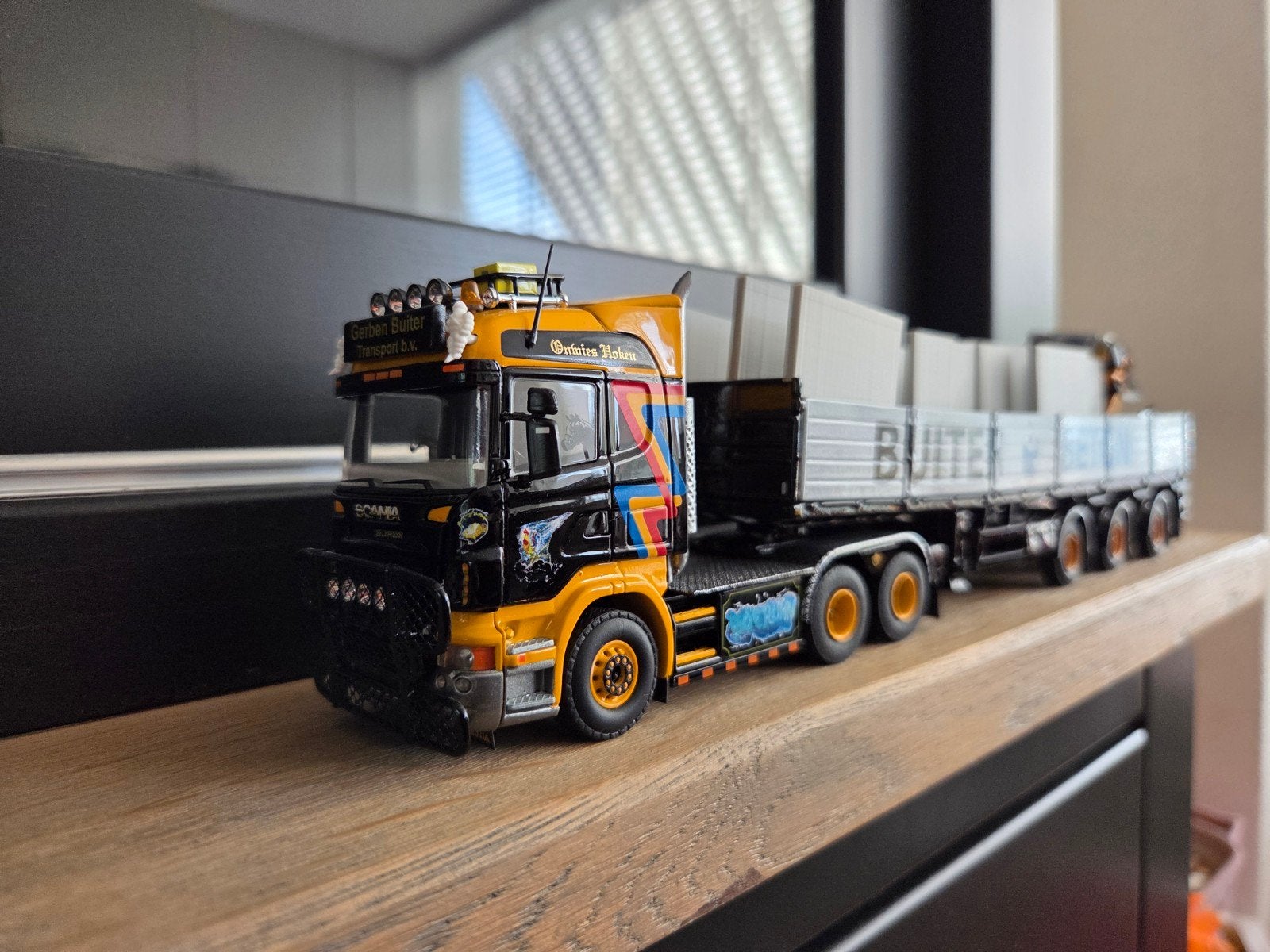 Tekno Scania Gerben Buiter met doos en certificaat, Overige merken, Gebruikt, 1:32 tot 1:50, Ophalen of Verzenden