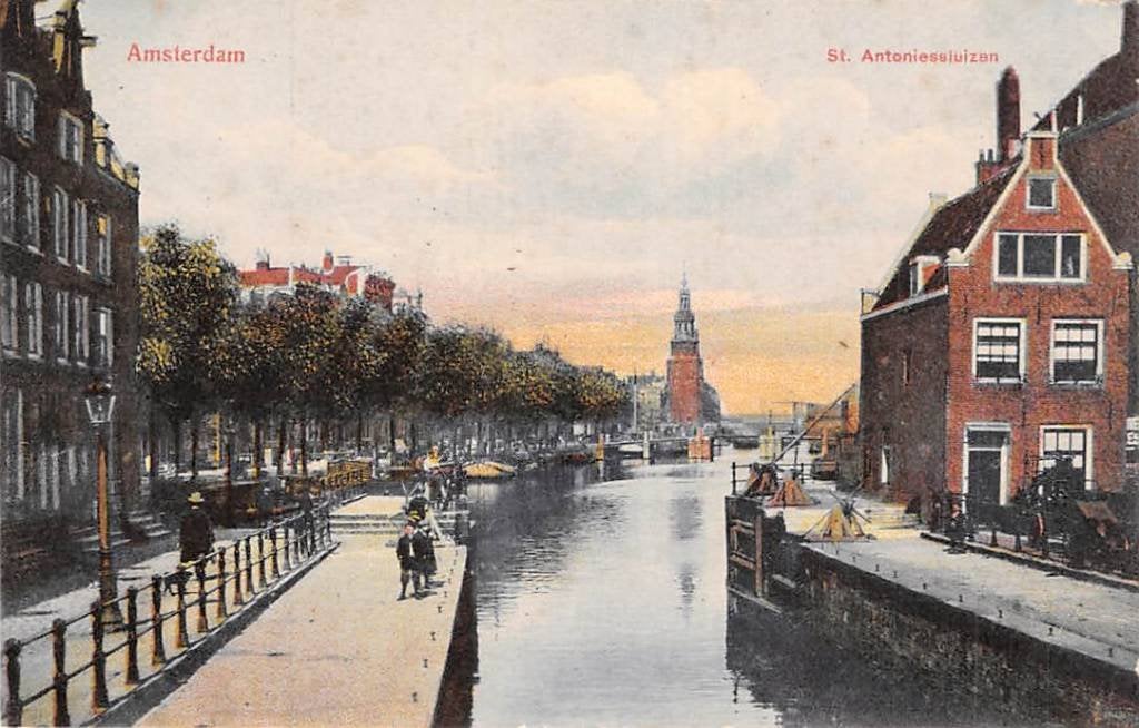Amsterdam St. Antoniessluizen 1912, Ophalen of Verzenden, Voor 1920, Gelopen, Noord-Holland