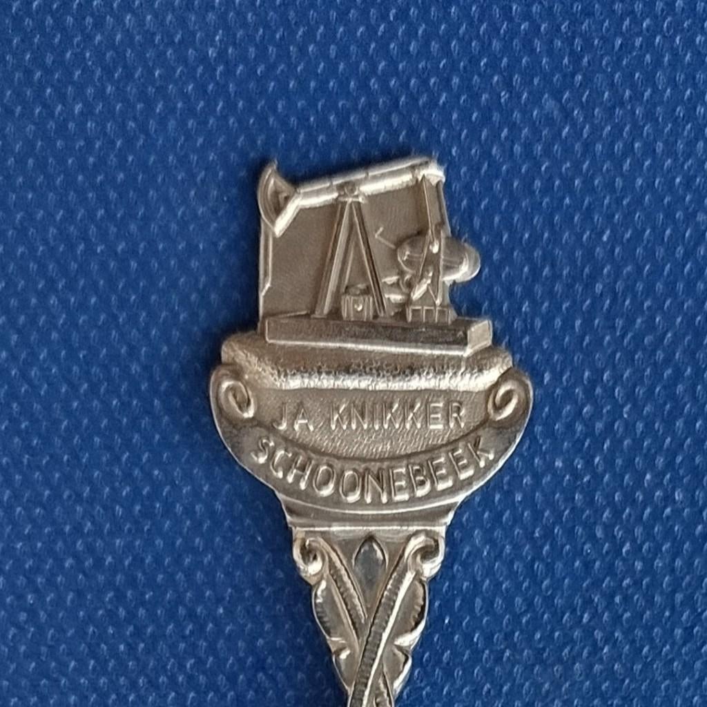 verzilverd lepeltje Ja Knikker Schoonebeek (oliewinning), Ophalen of Verzenden