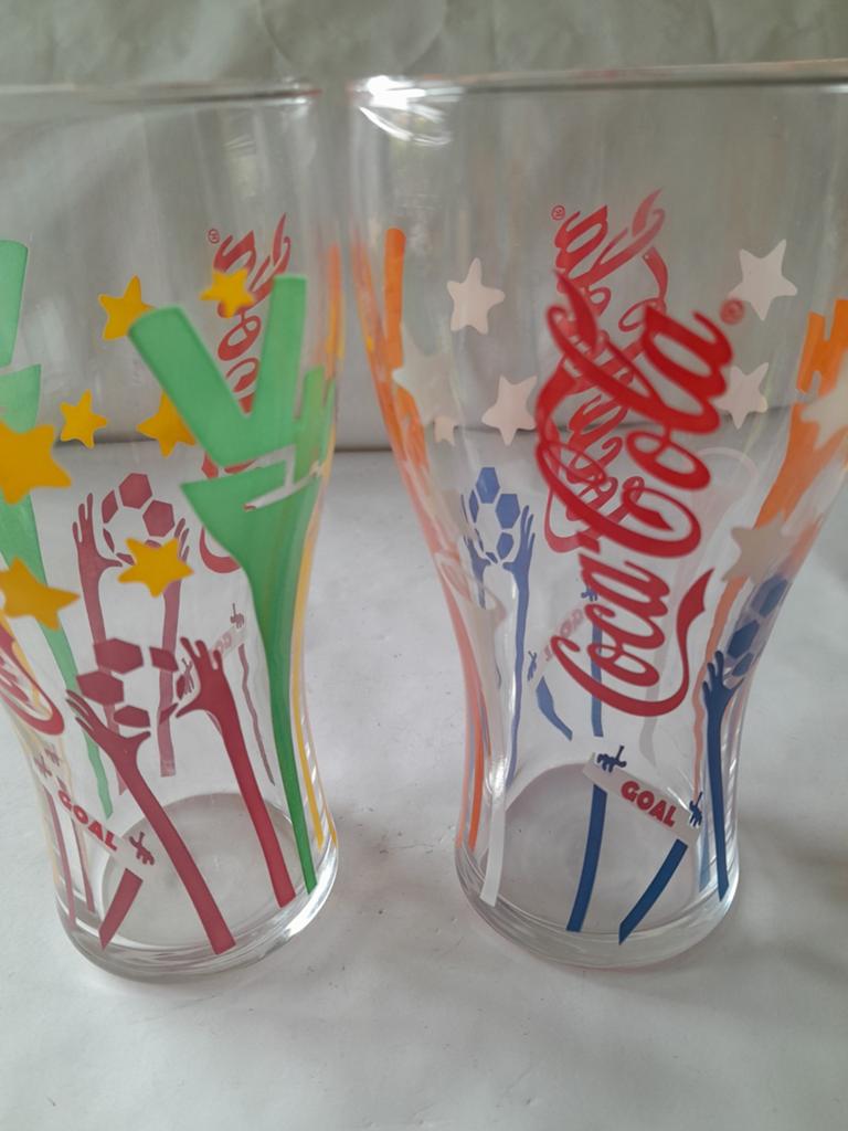 Coca-Cola WK Voetbal Glazen - Set van 2, Ophalen of Verzenden, Zo goed als nieuw, Meerkleurig, Overige merken