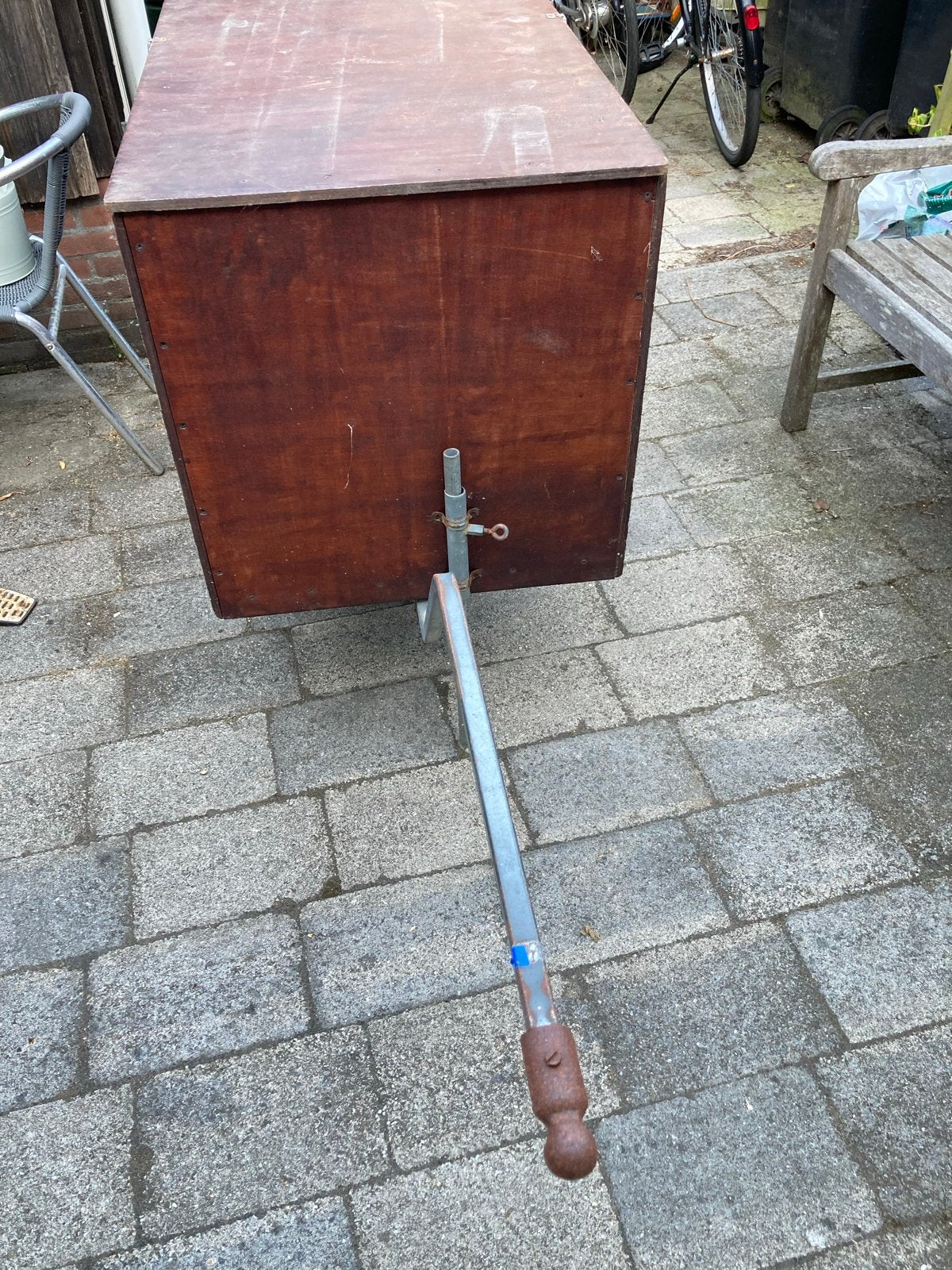Stevige houten fietsaanhanger met deksel, Ophalen, Gebruikt, Bagagekar, 40 tot 60 kg