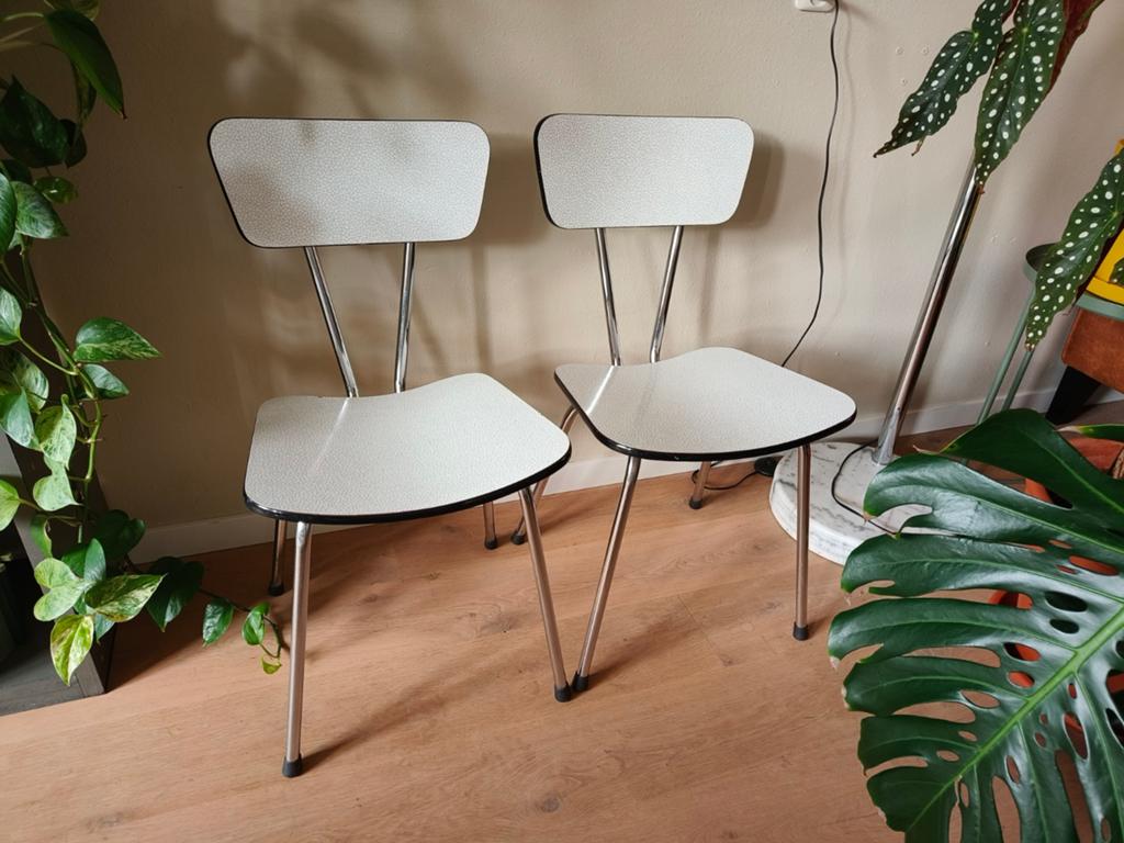 Vintage formica stoelen (set van 2), Antiek en Kunst, Antiek | Meubels | Stoelen en Banken, Ophalen