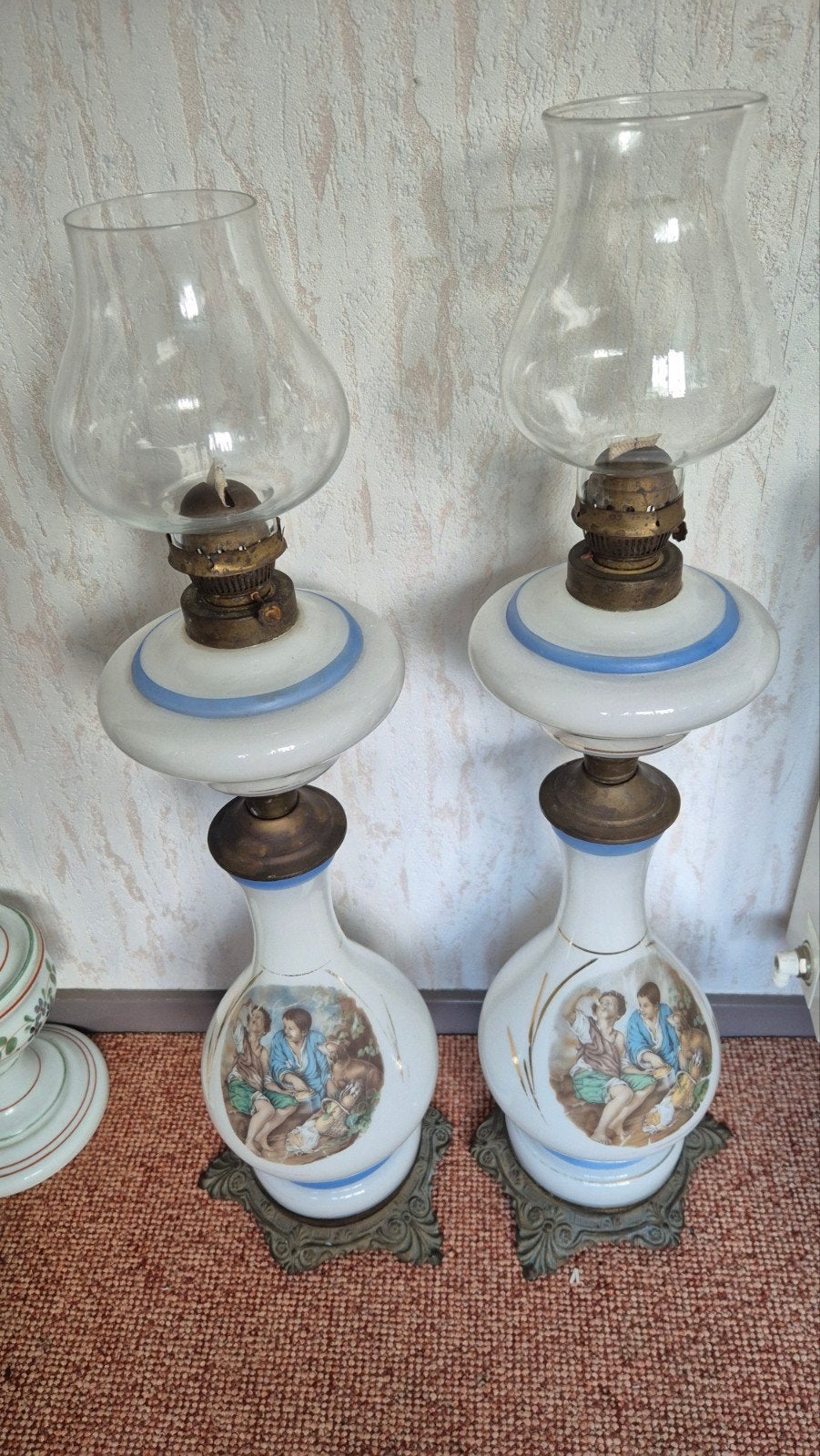 Antieke olielampen set, Antiek en Kunst, Ophalen
