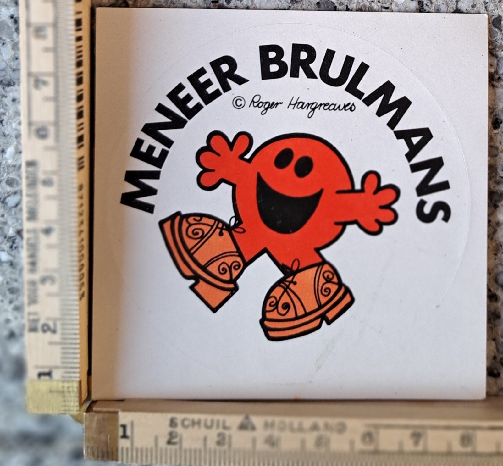 Vintage sticker Meneer Brullemans Roger Hargreaves strip, Ophalen of Verzenden, Zo goed als nieuw