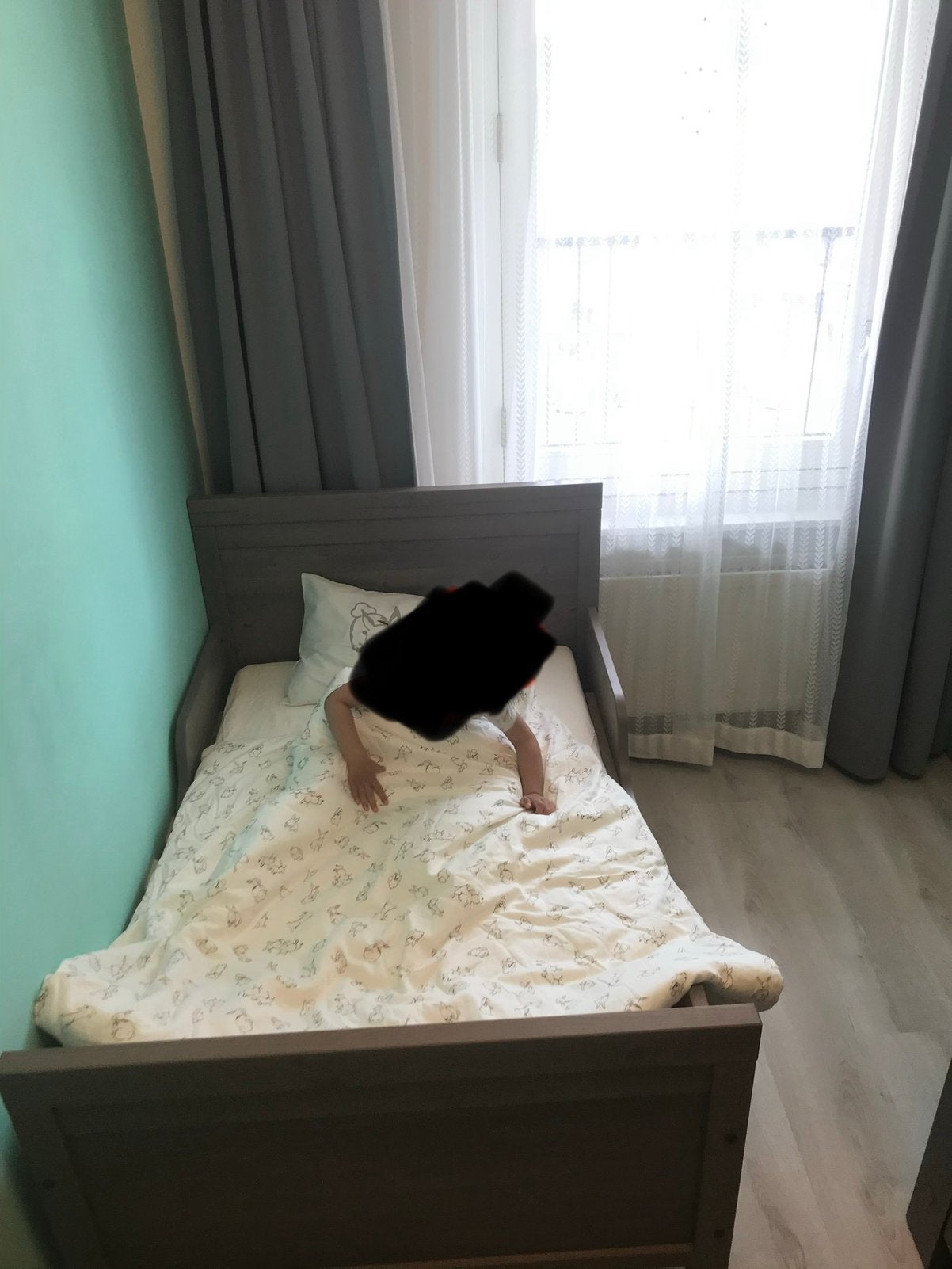 Kinderbed "Sundvik" meegroeibed, Ophalen, Gebruikt, 70 tot 85 cm, Matras