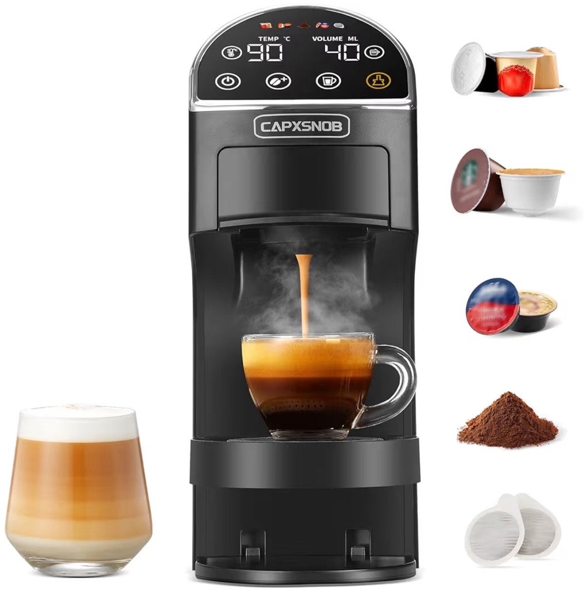CAPXNOB 5-in-1 Koffiezetapparaat voor Nespresso, Dolce Gusto, Afneembaar waterreservoir, Gemalen koffie, Ophalen of Verzenden