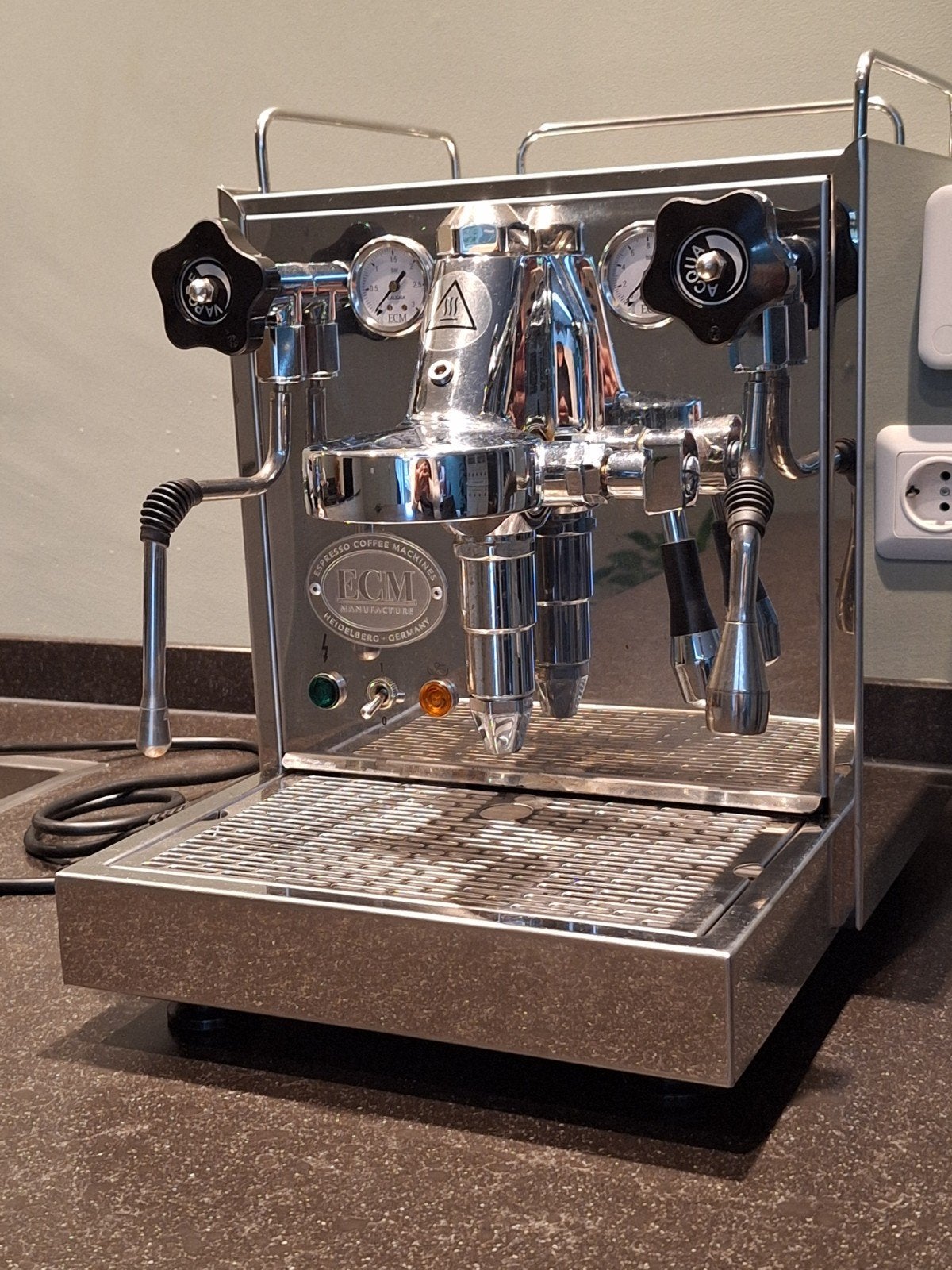 ECM Mechanika IV (2017) incl. Demoka Coffee Grinder M 203, Witgoed en Apparatuur, Koffiezetapparaten, Ophalen, Gebruikt, Espresso apparaat