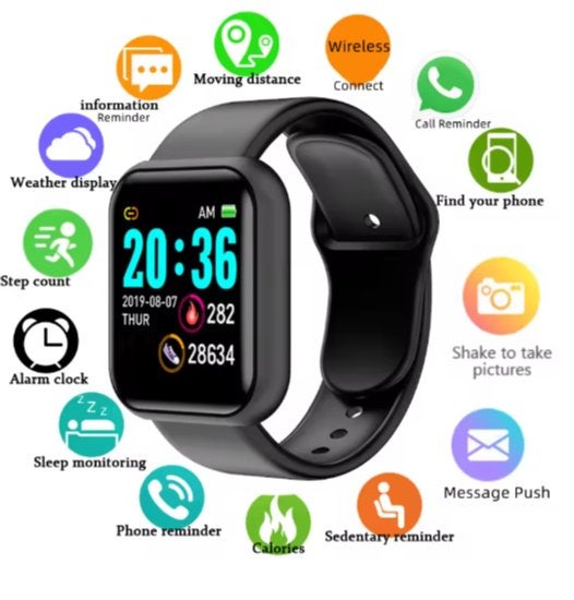 horloge Smart Bracelet - Incl. verzendkosten €10, Sieraden, Tassen en Uiterlijk, Verzenden, Zwart, IOS, Nieuw