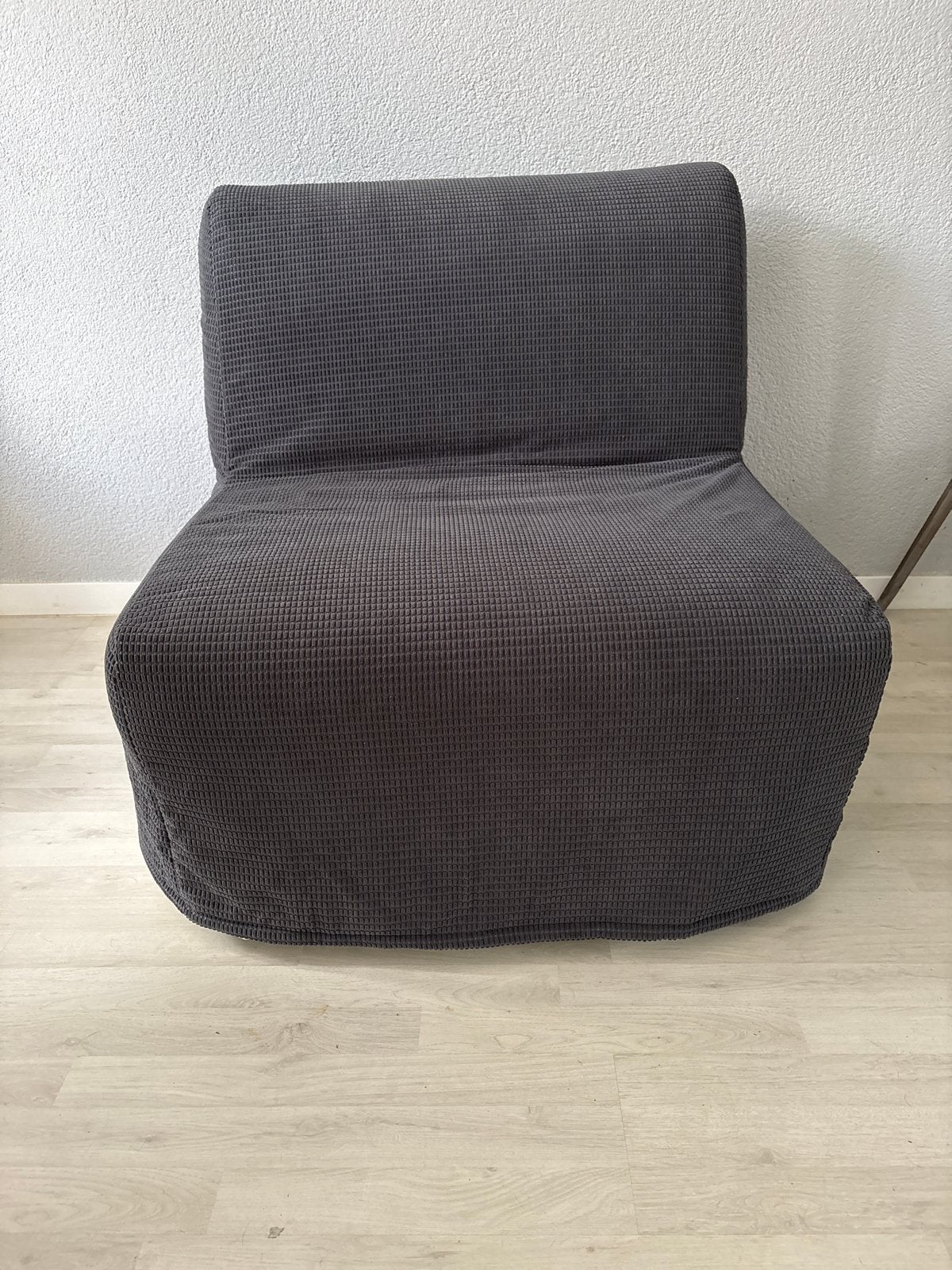 Ikea Lycksele slaapbank stoel - Donkergrijs, Ophalen, Eenpersoons, 190 cm of minder, Zo goed als nieuw