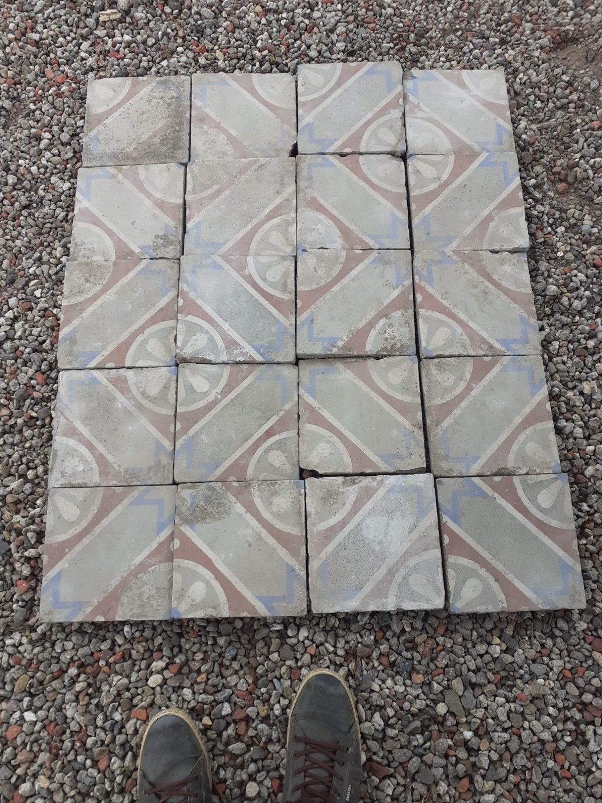 Estrik vloertegels 20x20cm - 22 stuks (ca. 0.8m²), Ophalen, Overige materialen, Gebruikt, 20 tot 40 cm