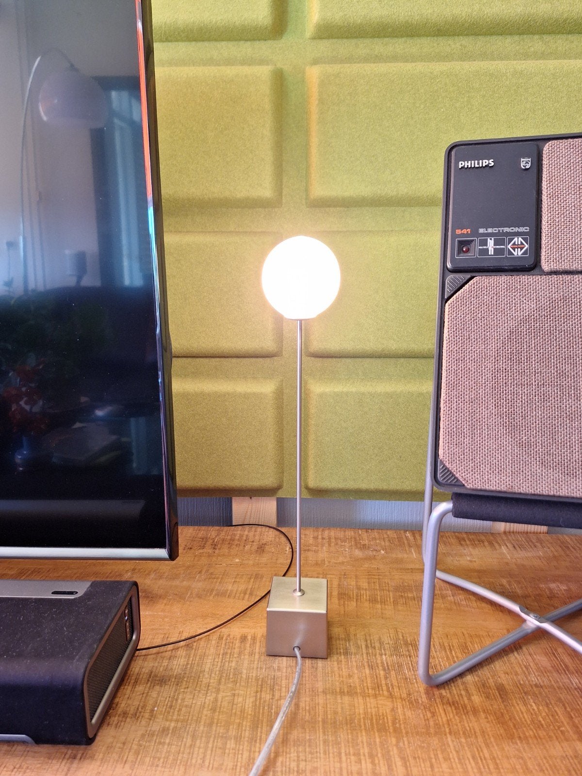 prachtige retro bollamp vintage lollipop lamp, Ophalen of Verzenden, Glas, Modern