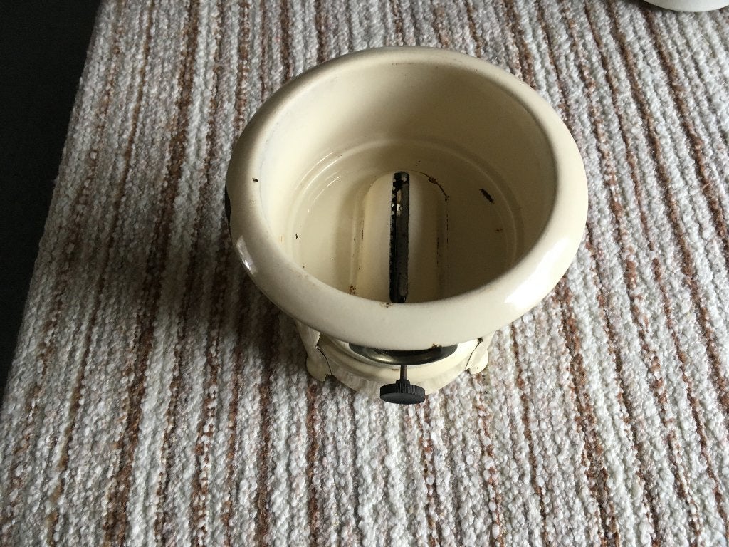 petroleumstel emaille creme gebroken wit, Ophalen of Verzenden