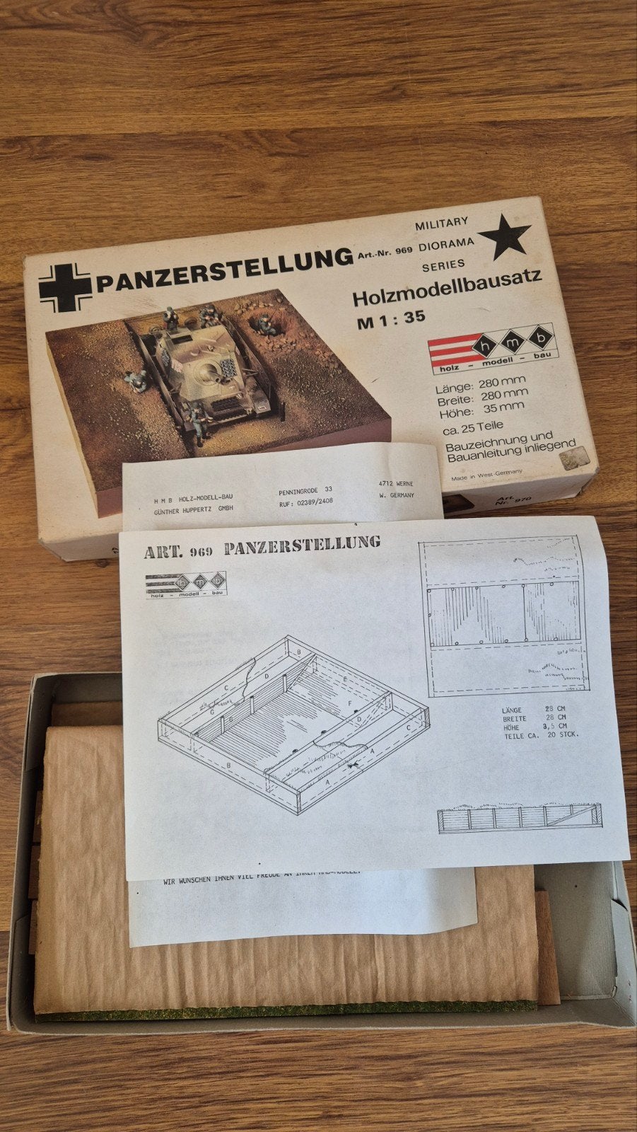 H.R.S. Holzmodellbausatz Panzerstellung M 1:35 Diorama, Overige merken, 1:32 tot 1:50, Overige typen, Nieuw
