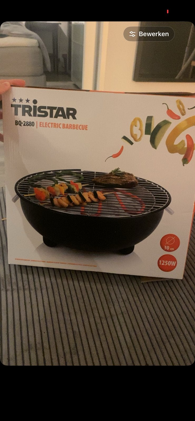 Tristar elektrische barbeque, Tuin en Terras, Ophalen of Verzenden, Nieuw