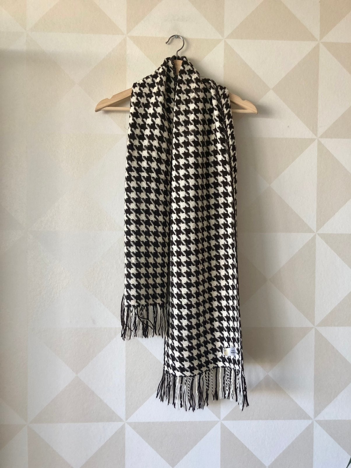 Romano sjaal bruin/beige houndstooth, Ophalen of Verzenden, Zo goed als nieuw, Sjaal