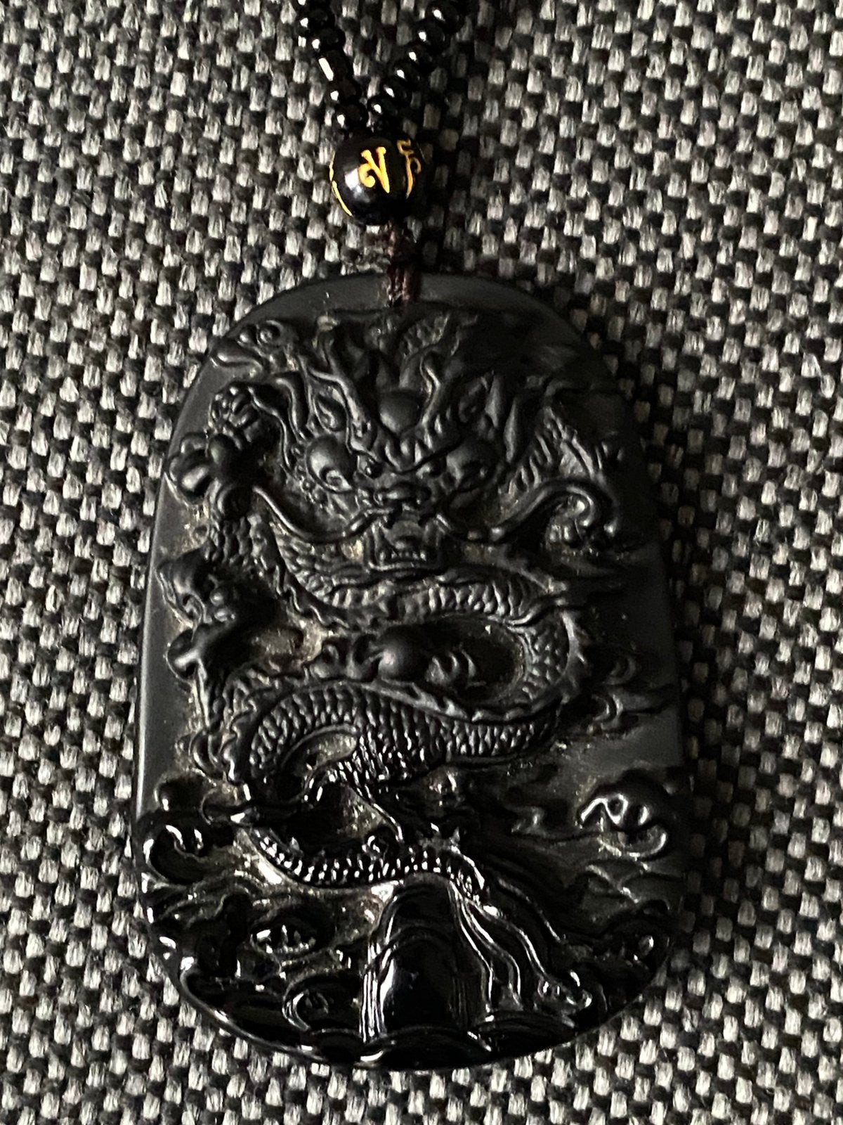 Vulkanisch glas obsidiaan draak hanger kralenketting, Verzenden