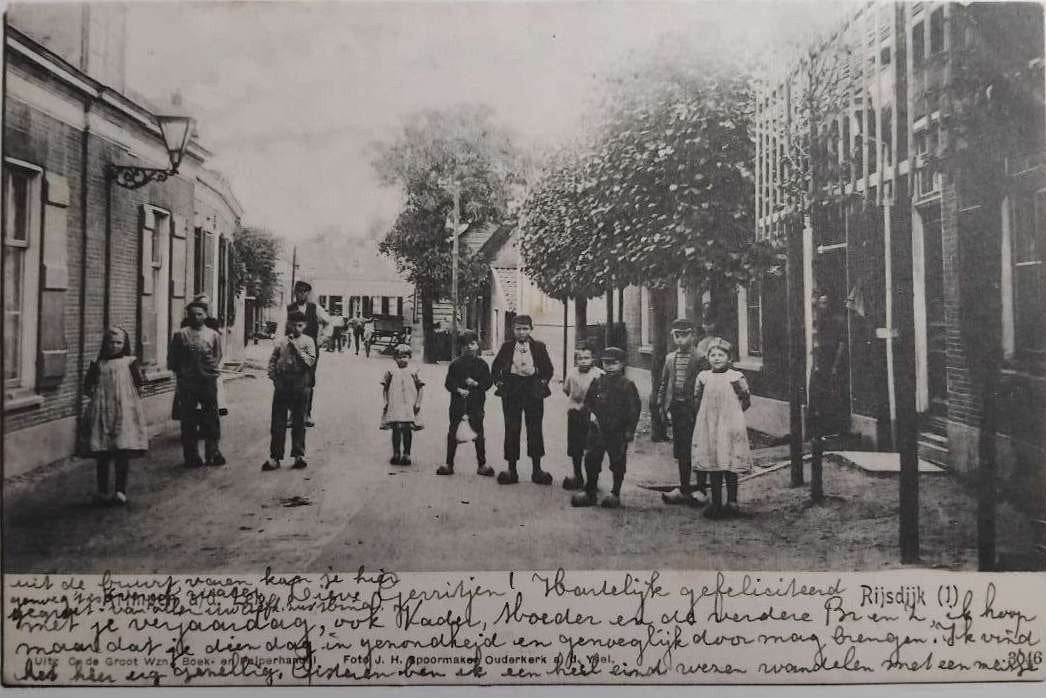 Rijsdijk Krimpen aan de Lek (ZH) – Foto J.H. Spoormaker 1907, Ophalen of Verzenden, Voor 1920, Gelopen, Zuid-Holland