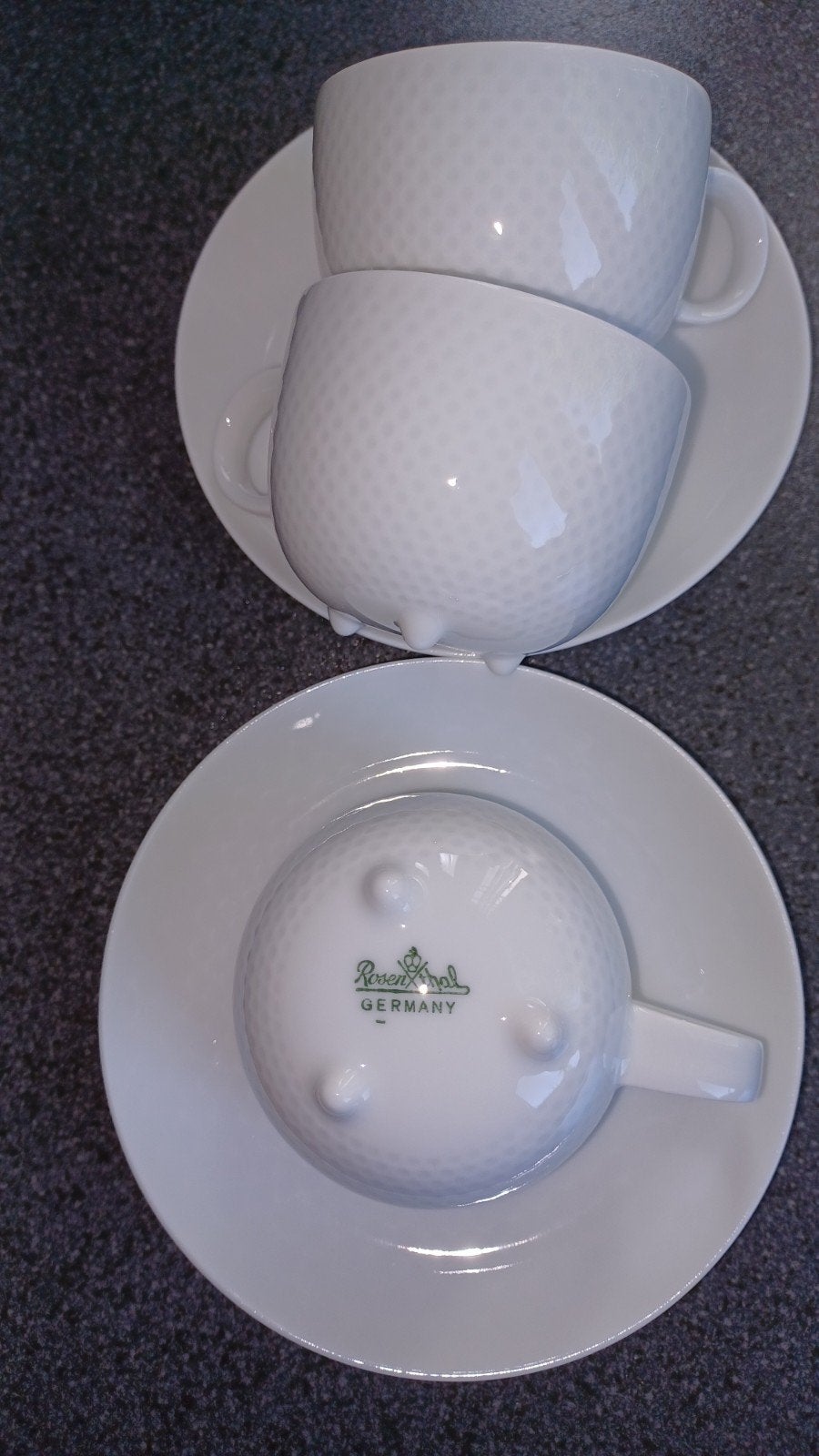 3 Witte porseleinen Espresso kop/schoteltjes van ROSENTHAL, Ophalen, Zo goed als nieuw, Porselein, Kop en/of schotel